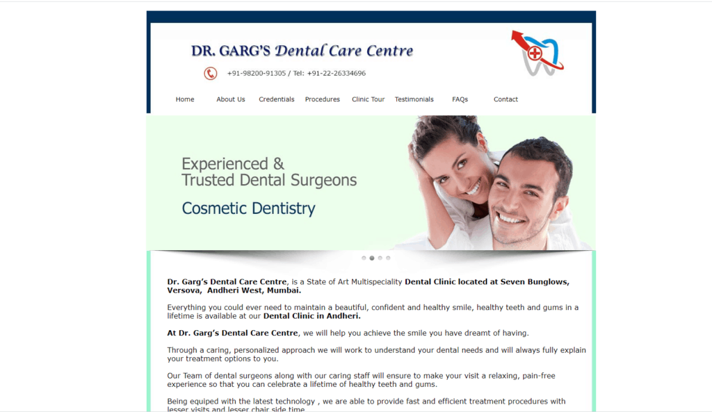 Bad Dental Website