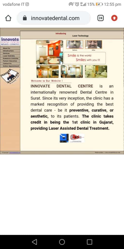 Dental Website on Mobile Phones