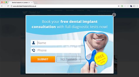 Dental Website PopUp